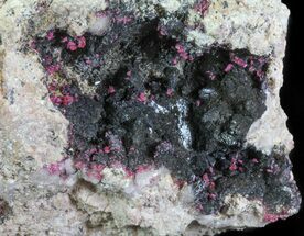 Roselite Crystals on Calcite - Morocco #61203