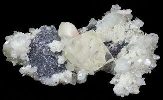 Stilbite, Apophyllite, Calcite and Quartz Association - India #65718