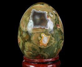 Polished Rainforest Jasper (Rhyolite) Egg - Australia #66065