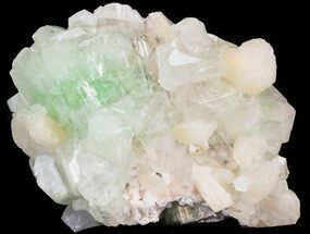 Zoned Apophyllite Crystals with Peach Stilbite - India #44416