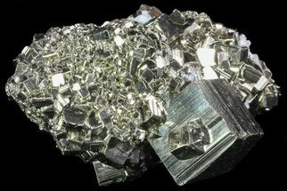 Gleaming, Cubic Pyrite Cluster with Scheelite - Peru #69599