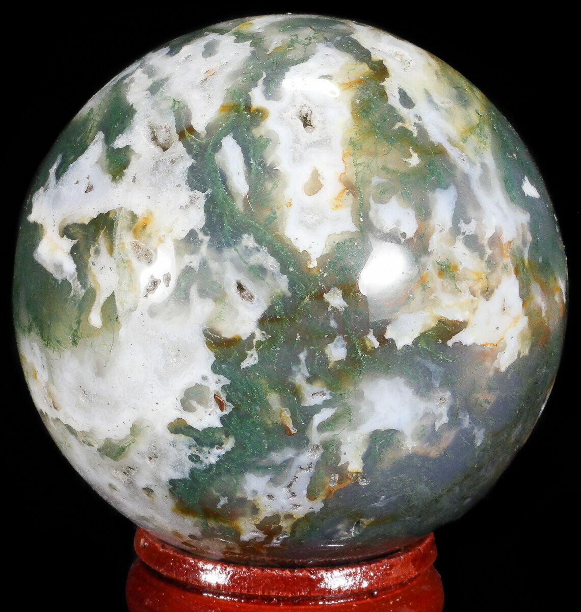 1.9" Polished, Green Moss Agate Sphere - India For Sale (#71552