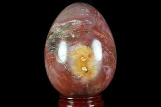 Red/Orange, Polished Petrified Wood Egg - Triassic #74748