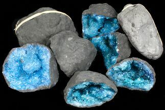 Lot: - Dyed (Blue) Quartz Geodes - Pieces #77244
