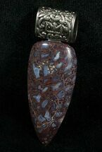 Purple Agatized Dinosaur Bone Pendant #5982