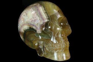 Carved, Yellow/Green/Purple Fluorite Skull - Argentina #78636