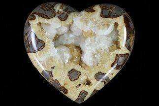 Wide Polished Utah Septarian Heart - Beautiful Crystals #79393