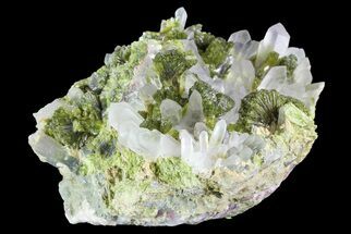 Lustrous, Epidote Crystal Cluster with Quartz - Morocco #84335