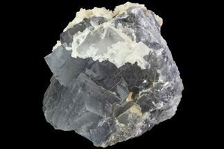 Calcite Crystals On Green/Purple Fluorite - Pakistan #90651