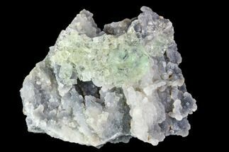 Green Fluorite Crystals on Druzy Quartz - Mongolia #100740