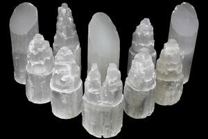 Mixed Indian Mineral & Crystal Flat - 12 Pieces (#95604) For Sale