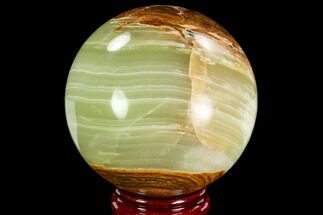 Polished, Green (Jade) Onyx Sphere - Afghanistan #108233
