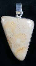 Beautiful Fossil Coral Pendant - Million Years Old #7917