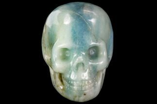 Polished Blue Calcite Skull #112370