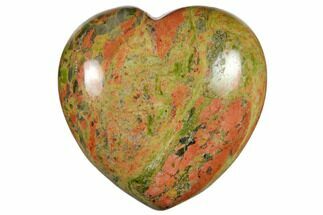 1.4" Polished Unakite Heart - Crystal #115933
