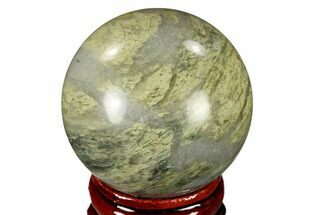 1.6" Polished Green Hair Jasper Sphere - China - Crystal #116230