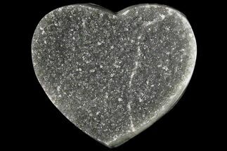 Silvery Druzy Quartz Heart - Uruguay #121405