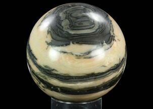 Polished Peach & Grey Colored Sphere - Madagascar #121981