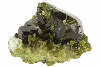 Lustrous Diopside Crystal Cluster - Afghanistan #122654