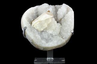 11.1" Quartz & Calcite Crystal Cluster on Metal Stand - Uruguay - Crystal #126145