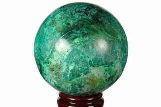 4.1" Polished Chrysocolla & Malachite Sphere - Peru - Crystal #133772