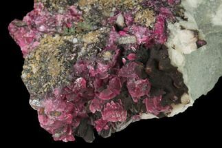 Roselite Crystal Clusters and Calcite on Dolomite - Morocco #141662
