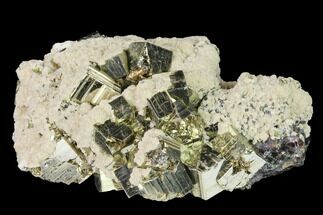 Cubic Pyrite, Sphalerite and Calcite Association - Peru #141842