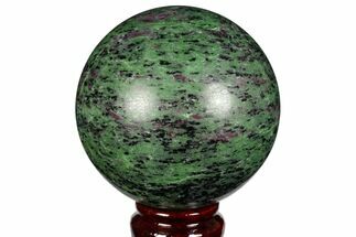 3.3" Polished Ruby Zoisite Sphere - Tanzania - Crystal #146031