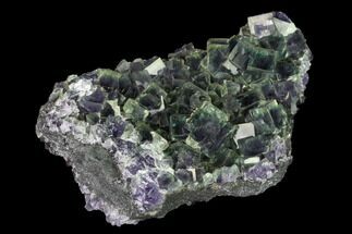 Purple and Green Cubic Fluorite Crystal Cluster - China #146895
