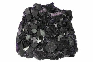 Dark Purple Cubic Fluorite Crystal Cluster - China #149297