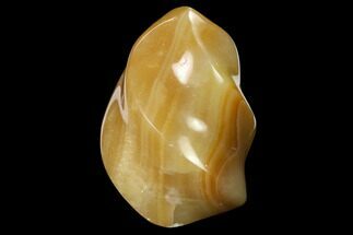 4.3" Polished, Brown Calcite Flame - Madagascar - Crystal #149637