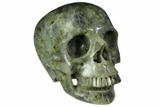 7" Realistic, Polished Labradorite Skull - Madagascar - Crystal #150939