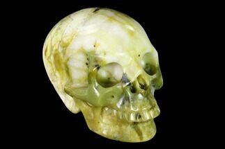 Realistic, Polished Yellow Turquoise Jasper Skull - Magnetic #151115