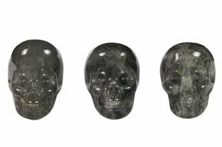 1.5" Polished Grey Quartz Skulls - Crystal #151368