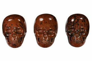 2" Polished Mahogany Obsidian Skulls - Crystal #151379