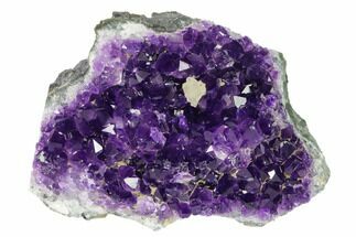 Dark Purple, Amethyst Crystal Cluster with Calcite - Uruguay #160814