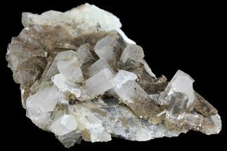 Columnar Calcite Crystal Cluster on Fluorite - China #164002