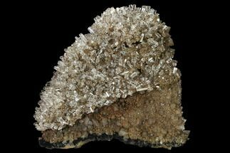 3.6" Transparent Columnar Calcite Crystal Cluster on Quartz - China - Crystal #164008