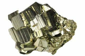 Shiny, Pyrite Crystal Cluster with Quartz - Peru #167724