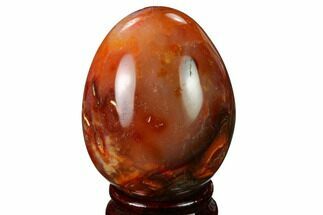 2.7" Colorful, Polished Carnelian Agate Egg - Madagascar - Crystal #172729