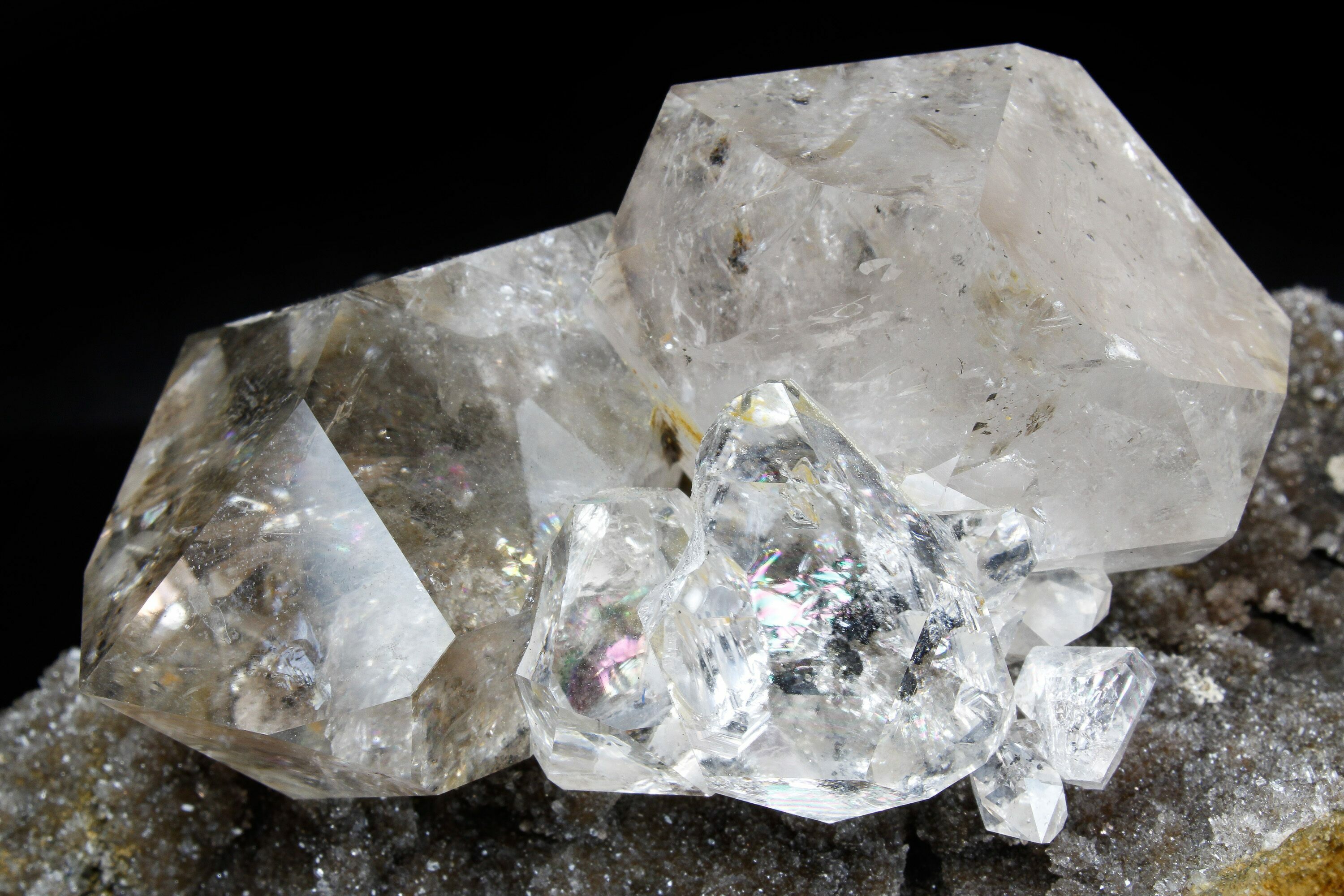 Druzy Herkimer Diamonds in Matrix Gemstone Specimen Crystal Geode
