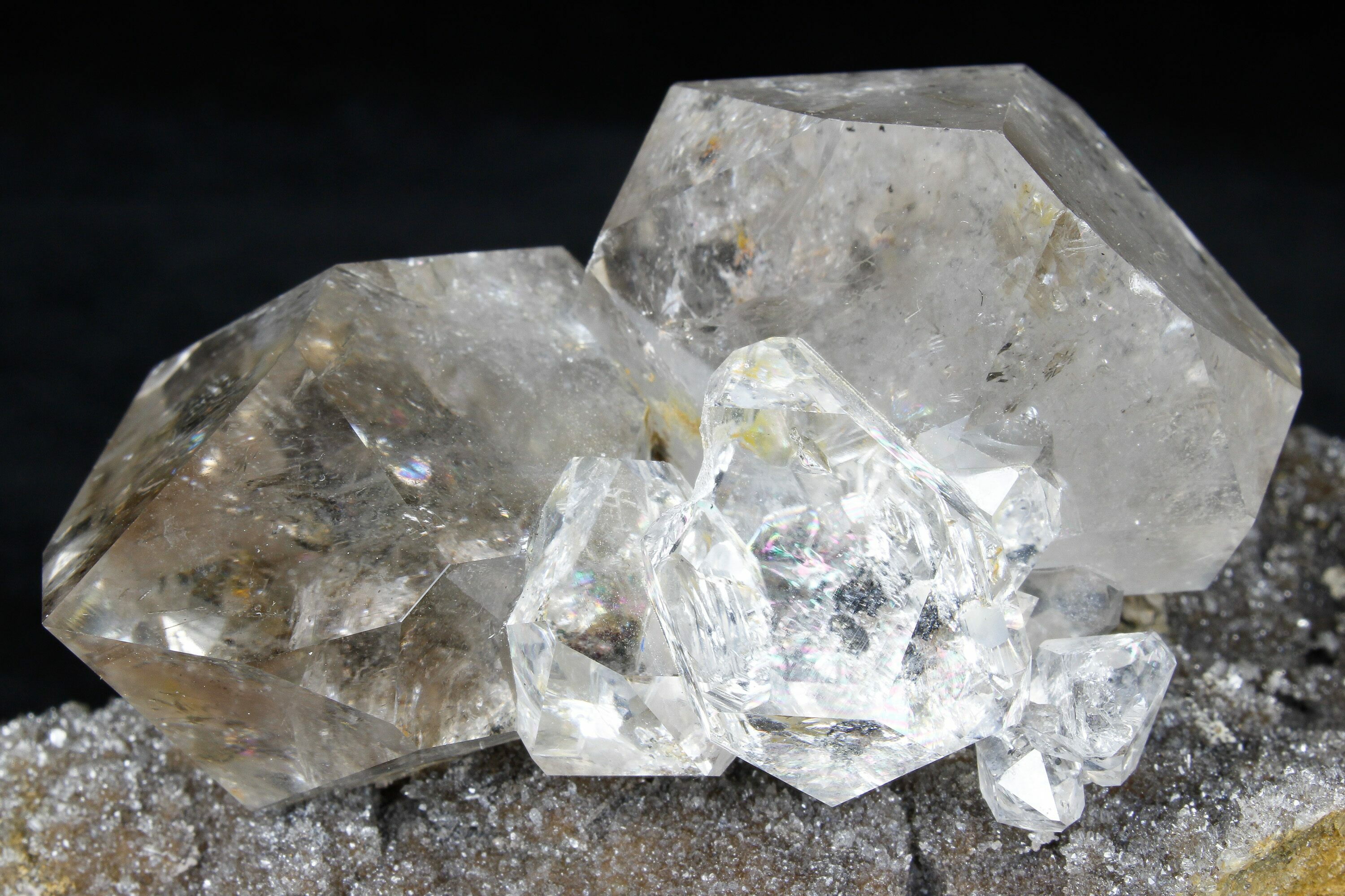 Druzy Herkimer Diamonds in Matrix Gemstone Specimen Crystal Geode