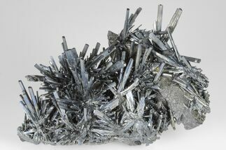 Metallic Stibnite Crystal Spray - Xikuangshan Mine, China #175921