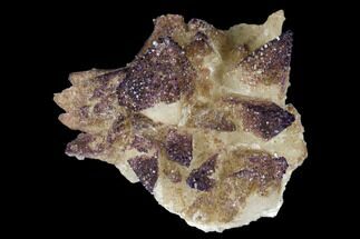 Calcite Crystal Cluster with Purple Fluorite (New Find) - China #177571