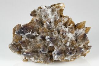 Calcite Crystal Cluster with Purple Fluorite (New Find) - China #177666