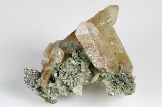 Quartz Crystal Cluster with Calcite & Loellingite -Inner Mongolia #180346