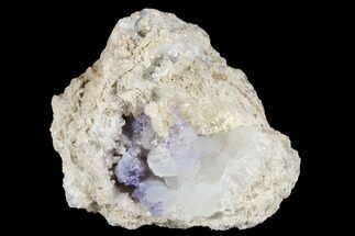 1.8" Purple Fluorite & Chalcedony Geode Section - Fluorescent! - Crystal #182391