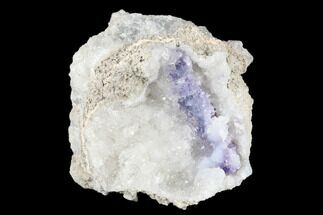 Quartz Geode With Fluorescent Purple Fluorite - Mexico #182413