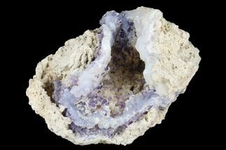 Purple Fluorite & Chalcedony Geode Section - Fluorescent! #182427