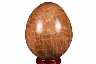 2.65" Polished Peach Moonstone Egg - Madagascar - Crystal #182386